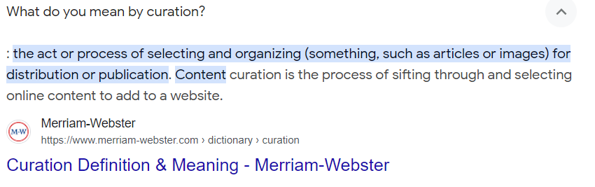 What is content Curation